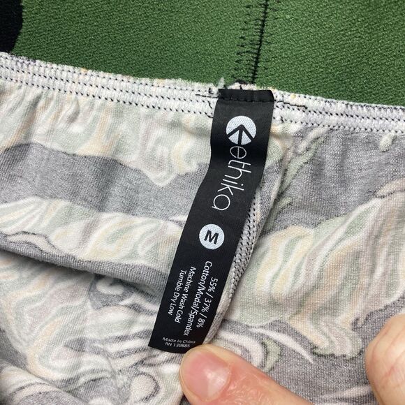 Ethika Sz Medium Ankle Tight Yoga Pants Leggings Milan Camo Yellow Green Black - Picture 4 of 6